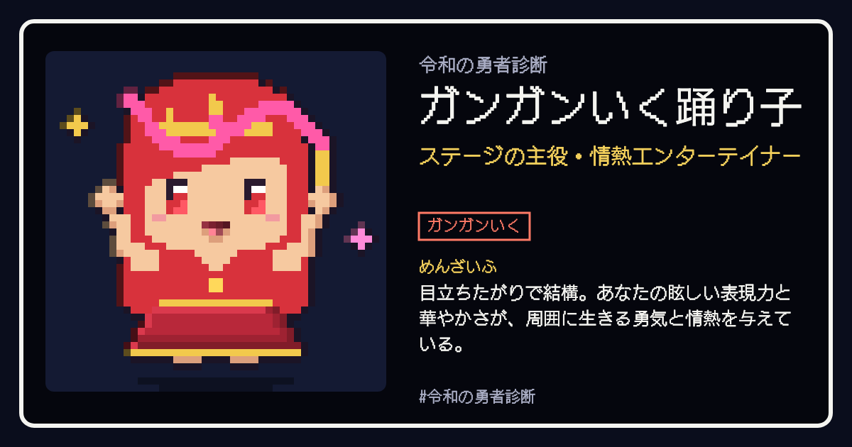 ガンガンいく踊り子の結果カード