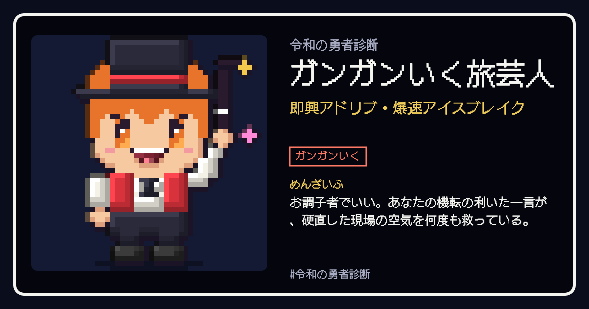 ガンガンいく旅芸人の結果カード