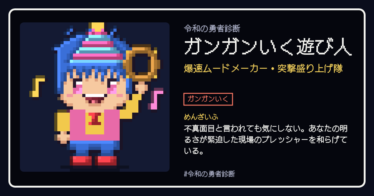 ガンガンいく遊び人の結果カード