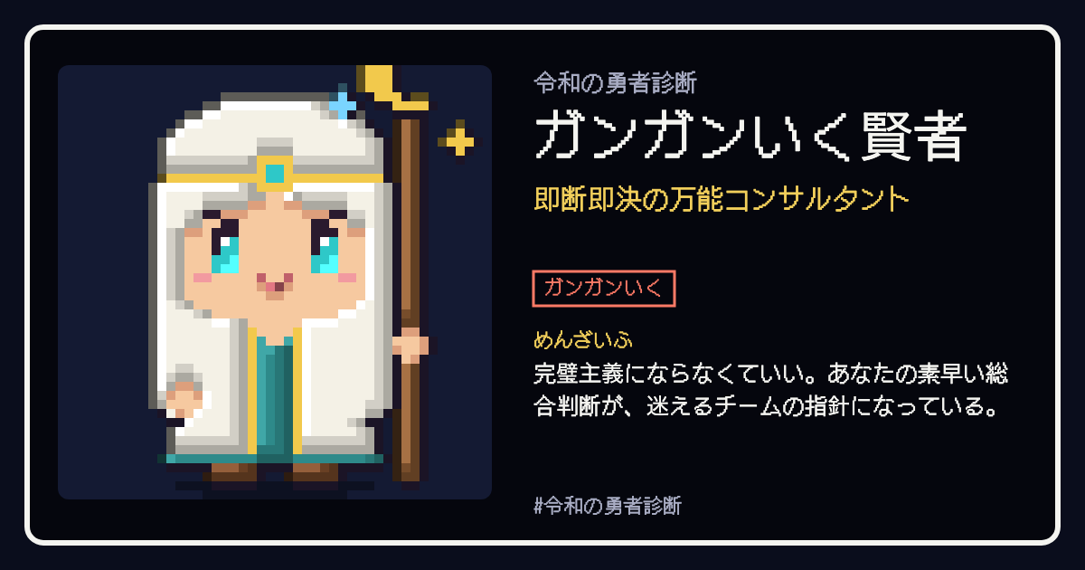 ガンガンいく賢者の結果カード